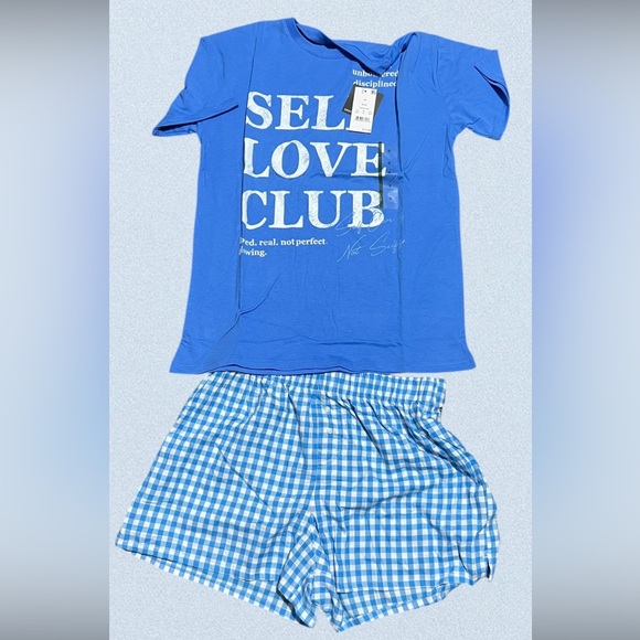 Other - Blue Self Love Club T and shorts set. Perfect for comfy Jammies. Casual weekend
